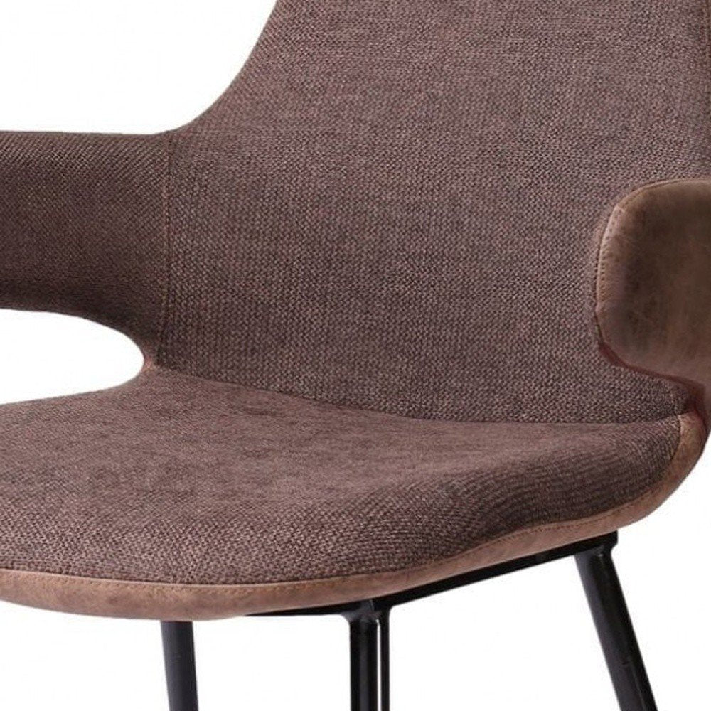 23" Brown And Black Upholstered Arm Chair HomeRoots