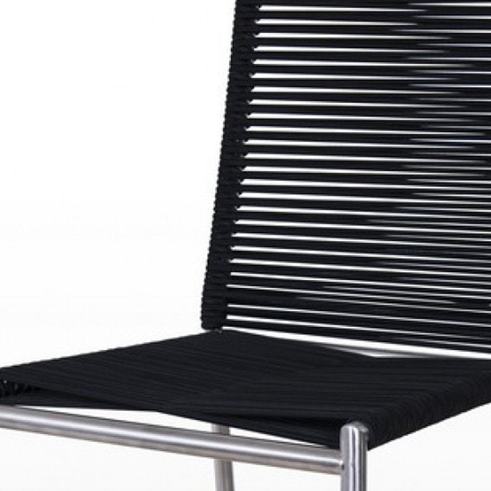 30" Black And Silver Stainless Steel Bar Height Bar Chair HomeRoots