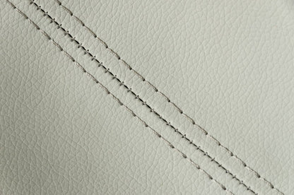 29" Light Gray And Silver Faux Leather And Stainless Steel Swivel Low Back Bar Height Bar Chair HomeRoots