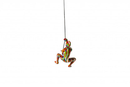 6" X 3" Rainbow Resin Climbing Man Hanging Dimensional Sculpture With Hooks