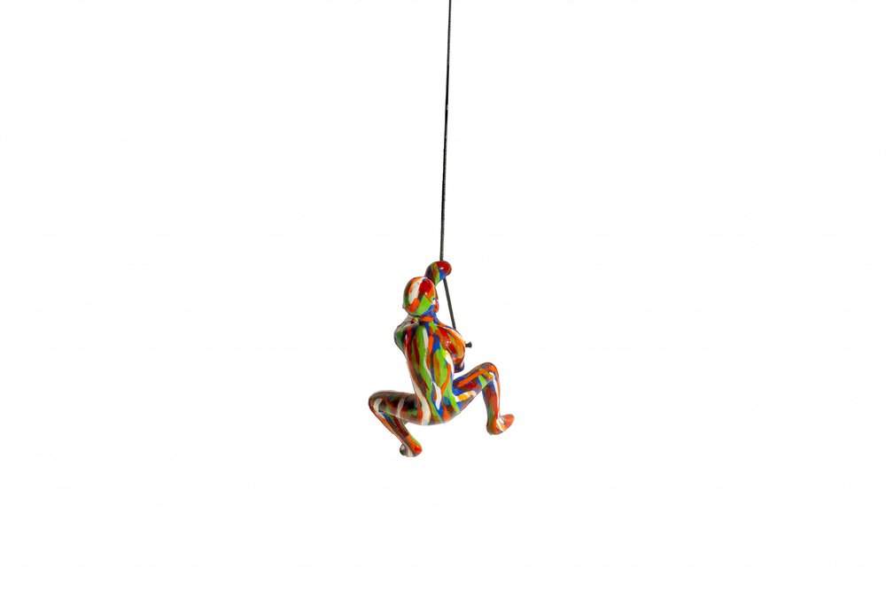 6" X 3" Rainbow Resin Climbing Man Hanging Dimensional Sculpture With Hooks — view 2