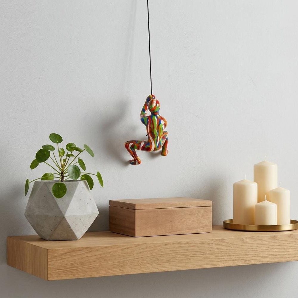 6" X 3" Rainbow Resin Climbing Man Hanging Dimensional Sculpture With Hooks — view 6