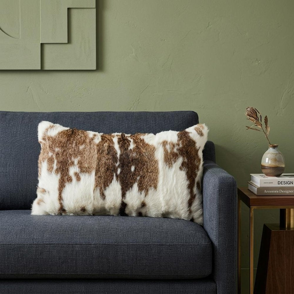 12" X 20" Brown and White Throw Pillow — view 5