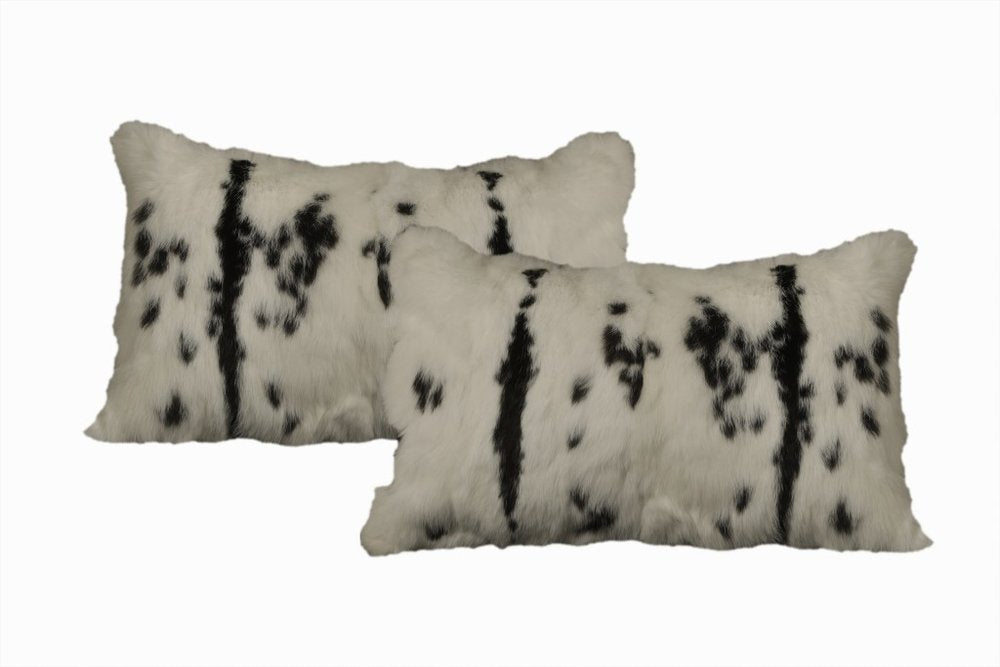 Set of Two 12" X 20" Black and White Throw Pillows — view 1