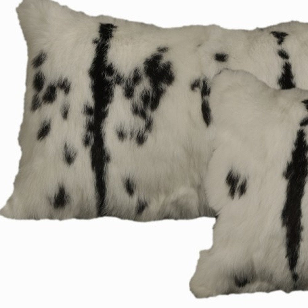 Set of Two 12" X 20" Black and White Throw Pillows — view 3