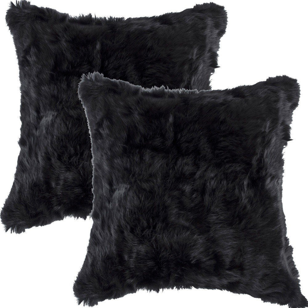 Set of Two 18" Black Throw Pillows — view 3