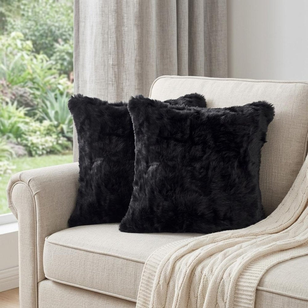Set of Two 18" Black Throw Pillows — view 4
