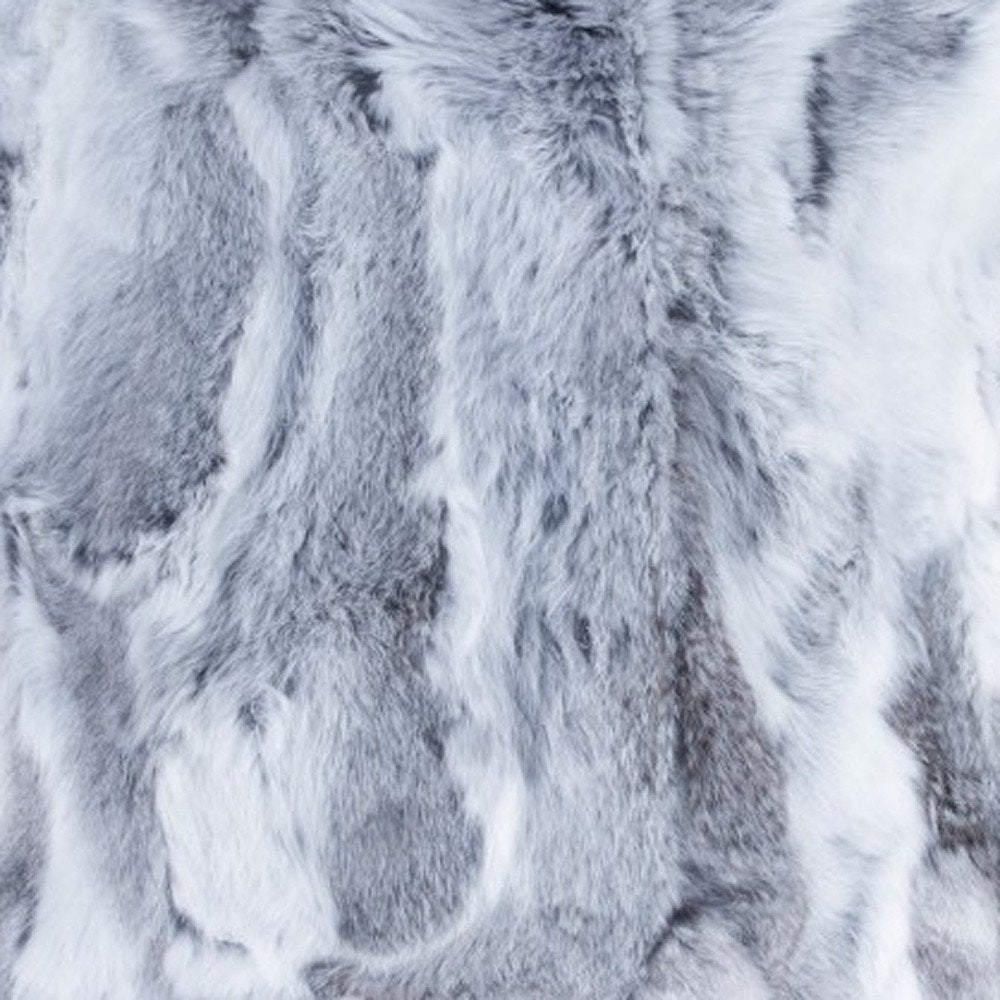Set Of Two 18" Grey Rabbit Natural Fur Throw Pillows — view 4