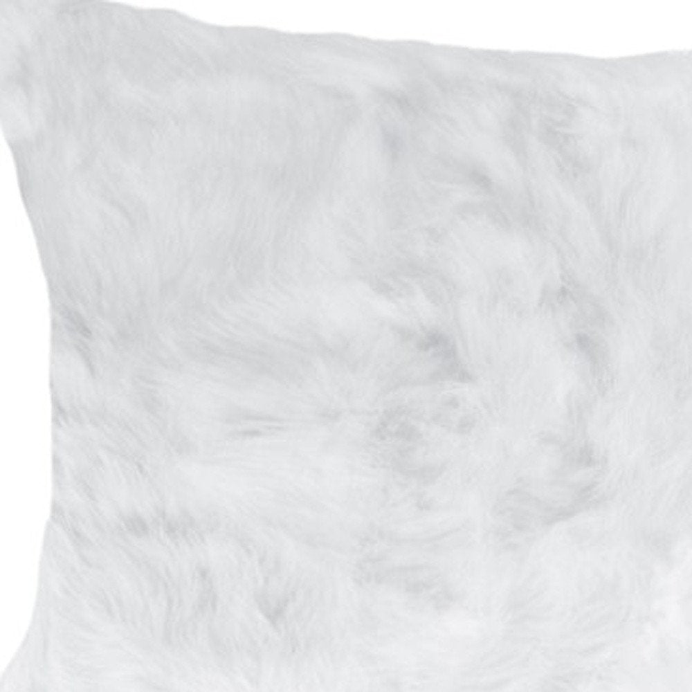 Set of Two 12" X 20" White Natural Fur Throw Pillows — view 4