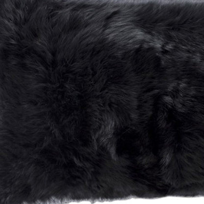 Set of Two 12" X 20" Black Throw Pillows