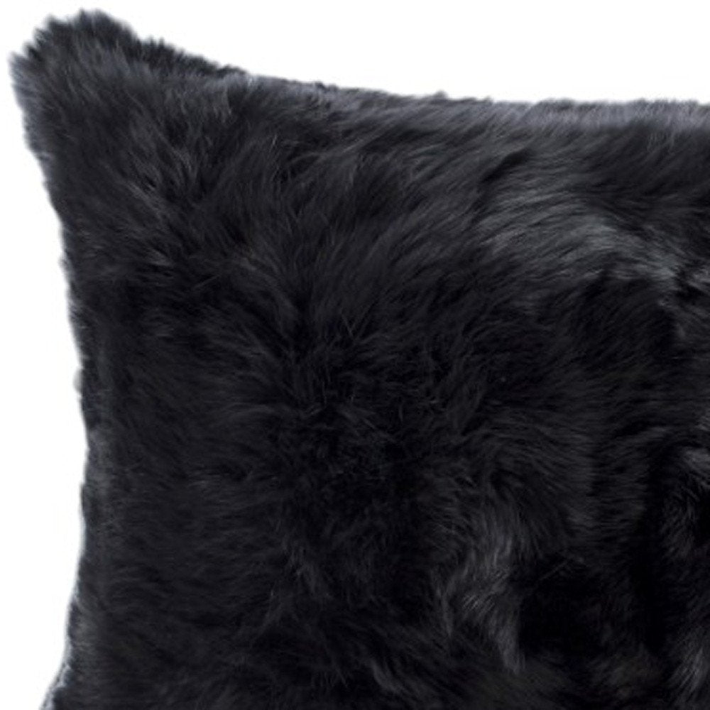 Set of Two 12" X 20" Black Throw Pillows