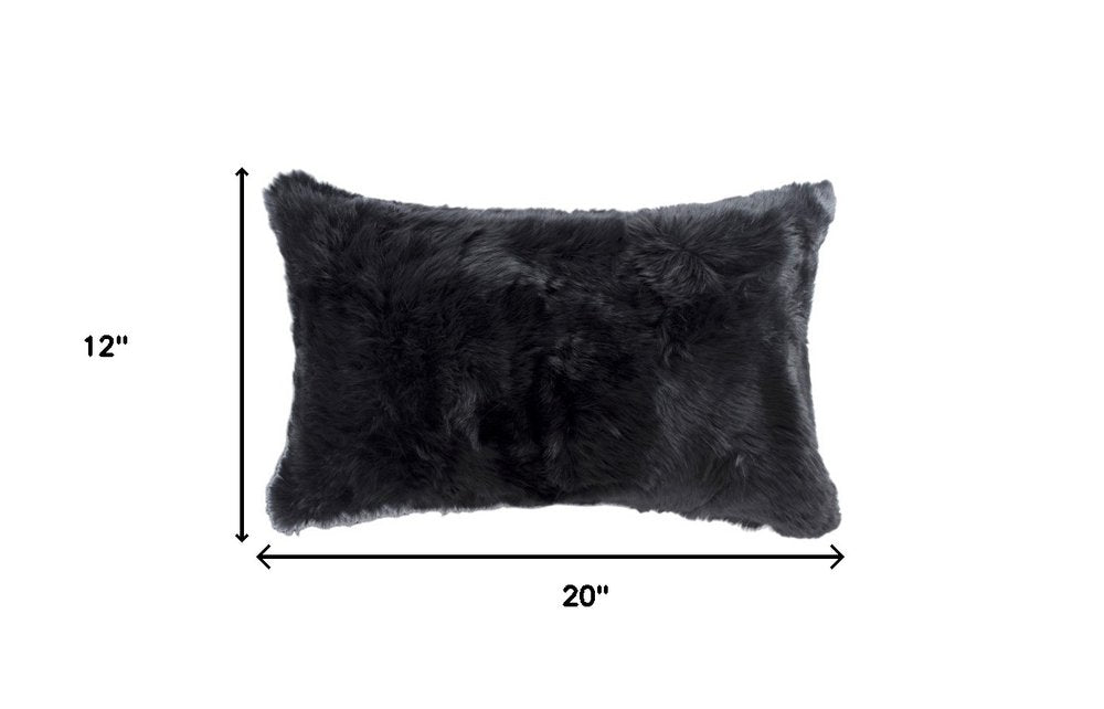 Set of Two 12" X 20" Black Throw Pillows — view 6