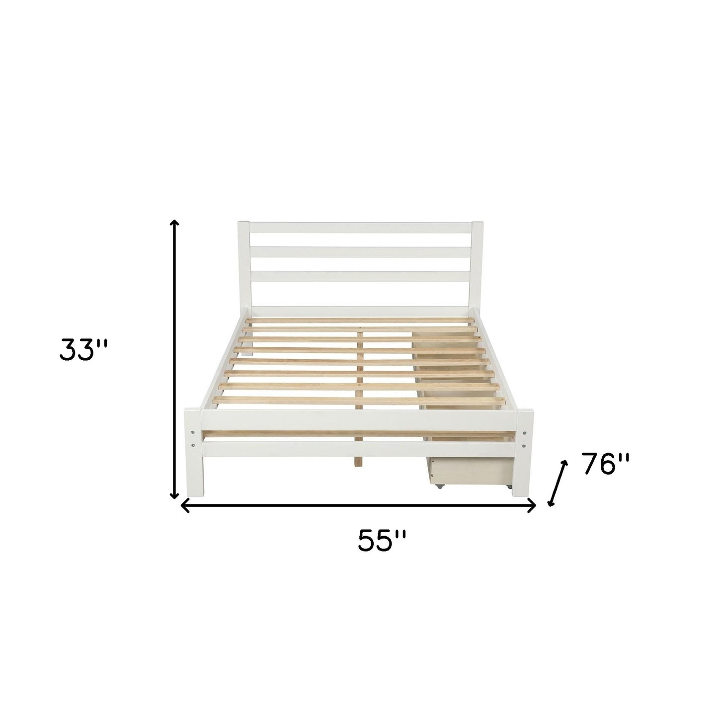 White Solid and Manufactured Wood Full Bed