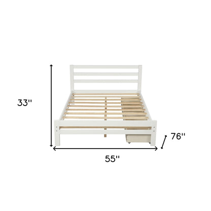 White Solid and Manufactured Wood Full Bed