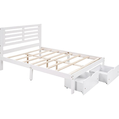 White Solid and Manufactured Wood Full Bed