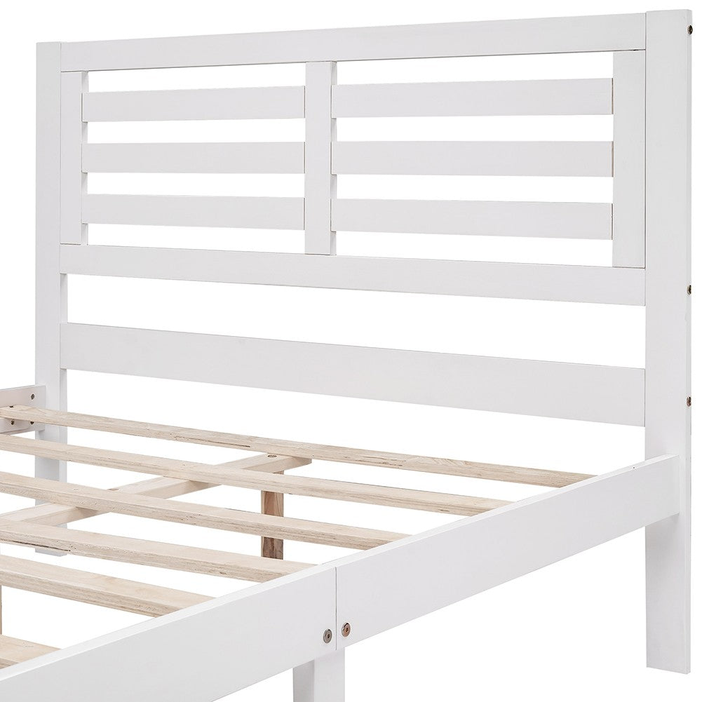 White Solid and Manufactured Wood Full Bed