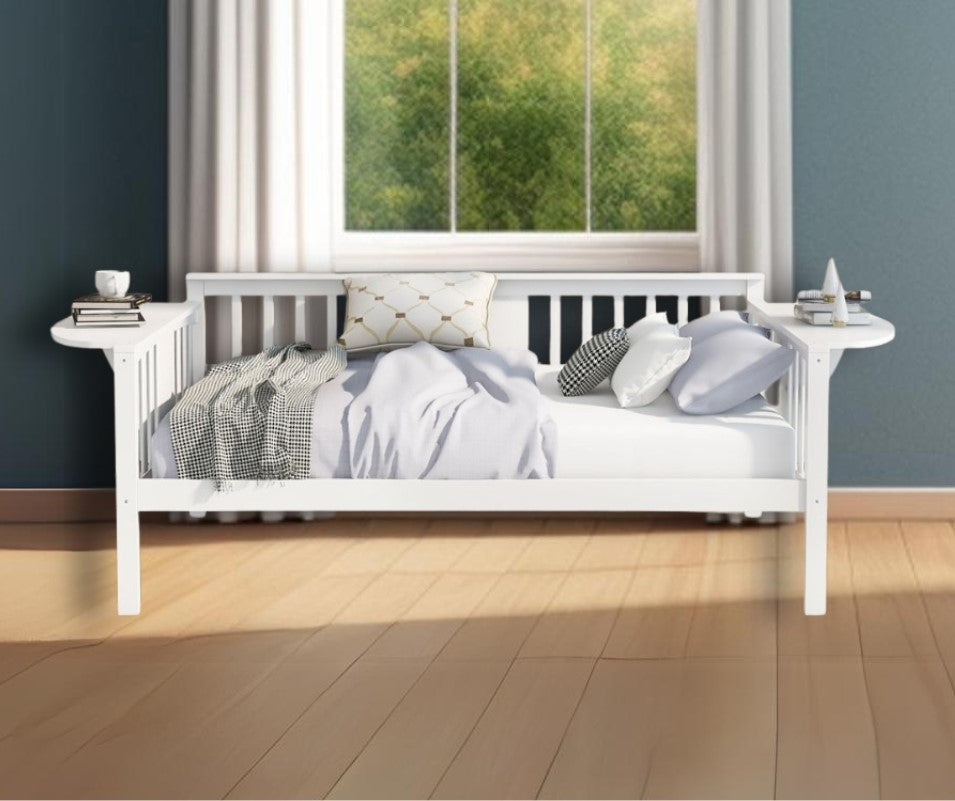 White Solid and Manufactured Wood Full Bed