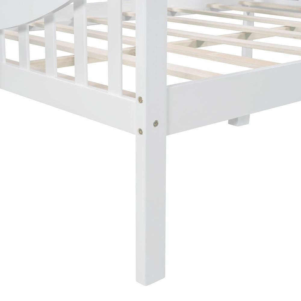 White Solid and Manufactured Wood Full Bed