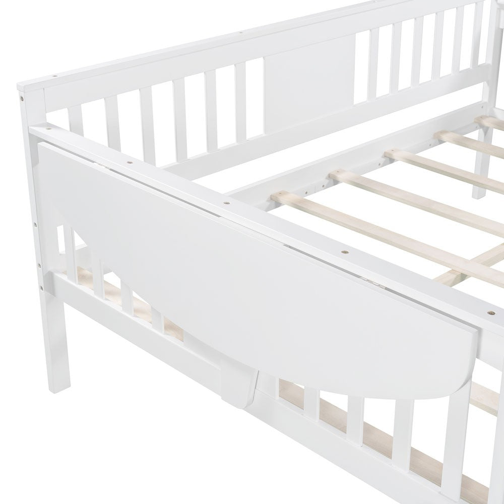 White Solid and Manufactured Wood Full Bed