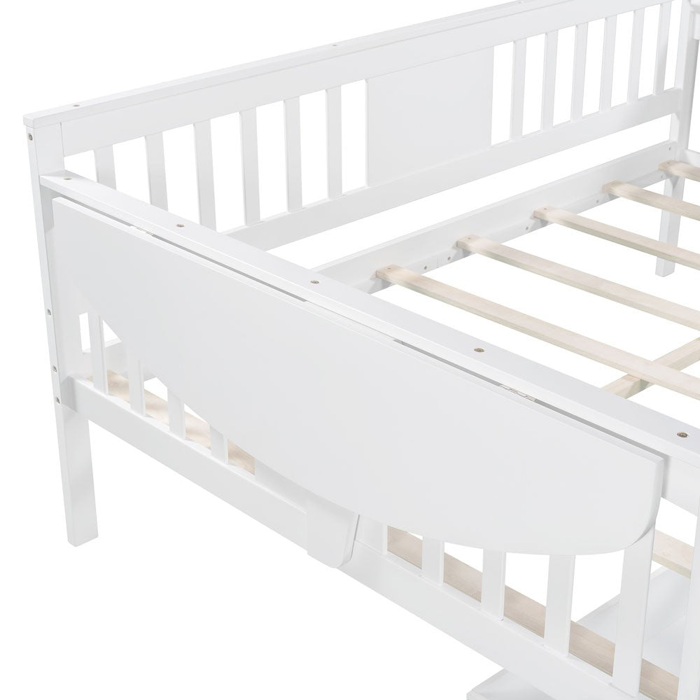 White Solid and Manufactured Wood Full Bed