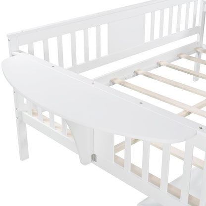 White Solid and Manufactured Wood Full Bed