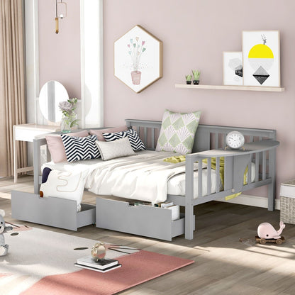 Gray Solid and Manufactured Wood Full Bed