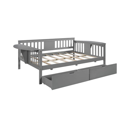 Gray Solid and Manufactured Wood Full Bed