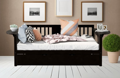 Espresso Solid and Manufactured Wood Bed with Trundle