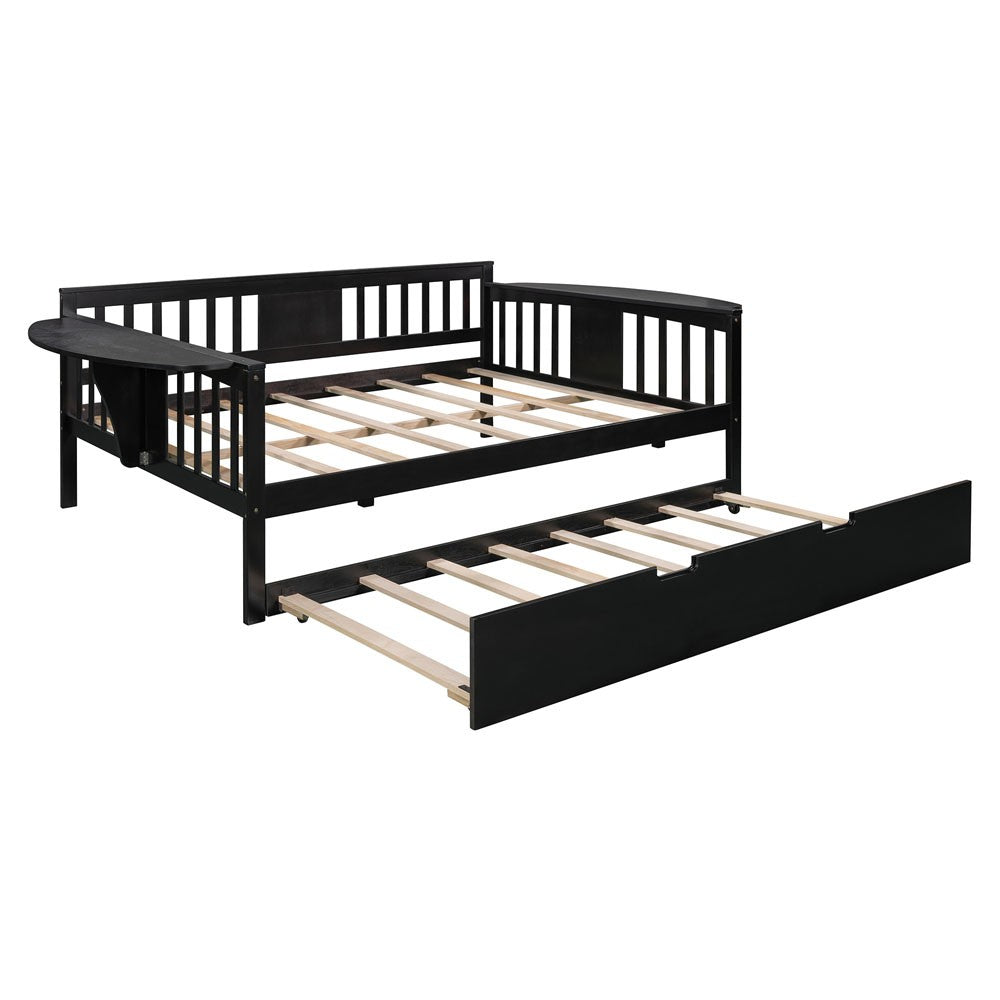 Espresso Solid and Manufactured Wood Bed with Trundle