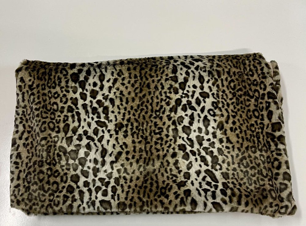 50" X 60" Black Brown And Beige Leopard Faux Fur Plush Throw Blanket HomeRoots