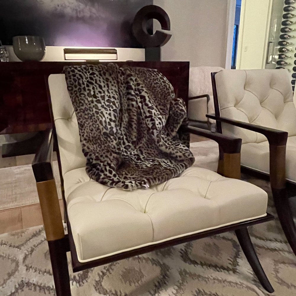 50" X 60" Black Brown And Beige Leopard Faux Fur Plush Throw Blanket HomeRoots