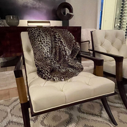 50" X 60" Black Brown And Beige Leopard Faux Fur Plush Throw Blanket HomeRoots