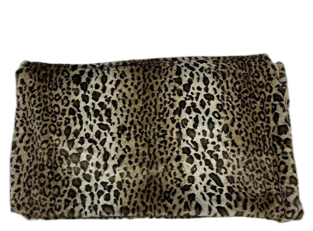 50" X 60" Black Brown And Beige Leopard Faux Fur Plush Throw Blanket HomeRoots