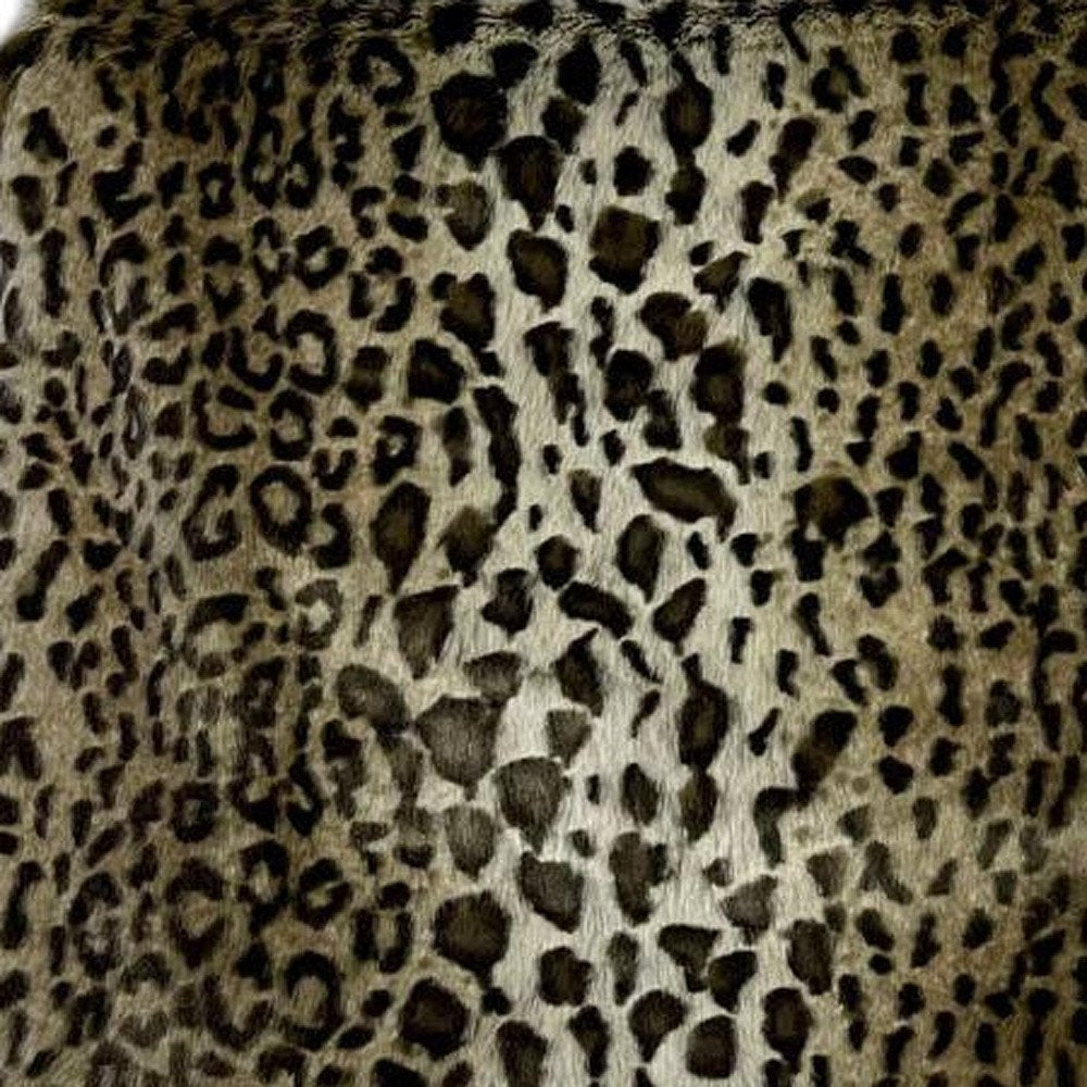 50" X 60" Black Brown And Beige Leopard Faux Fur Plush Throw Blanket HomeRoots
