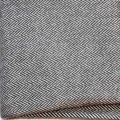 Dark Grey and White Dreamy Soft Herringbone Throw Blanket HomeRoots