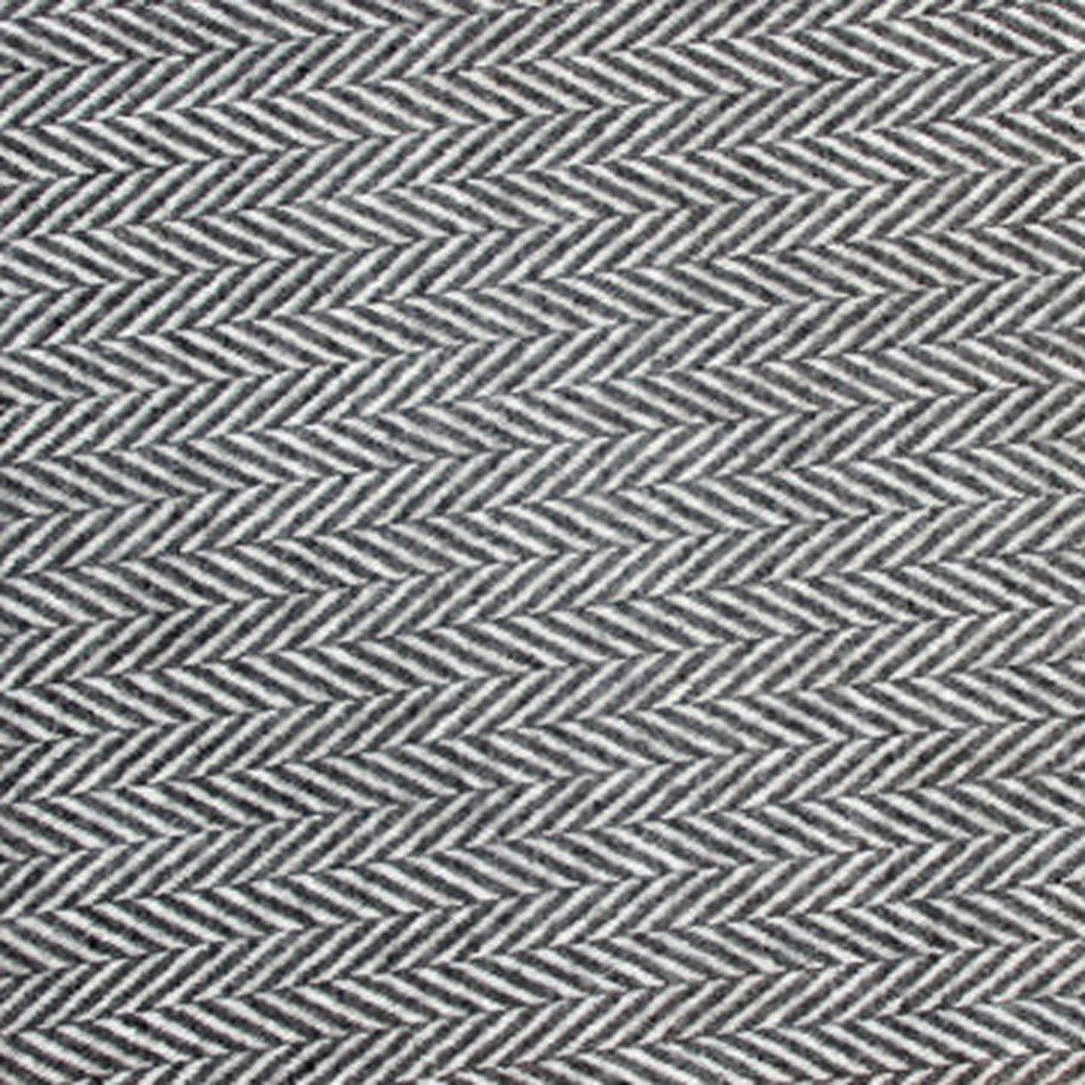 Dark Grey and White Dreamy Soft Herringbone Throw Blanket HomeRoots