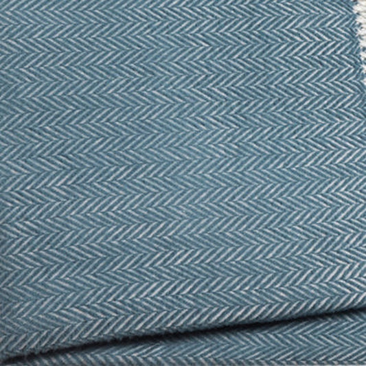 Aqua Blue and White Dreamy Soft Herringbone Throw Blanket HomeRoots