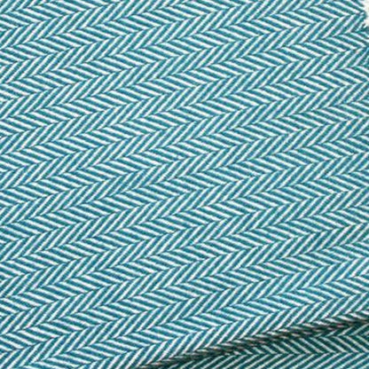 70" X 55" Teal Blue And White Cotton Blend Woven Herringbone Plush Throw Blanket with Tassels HomeRoots