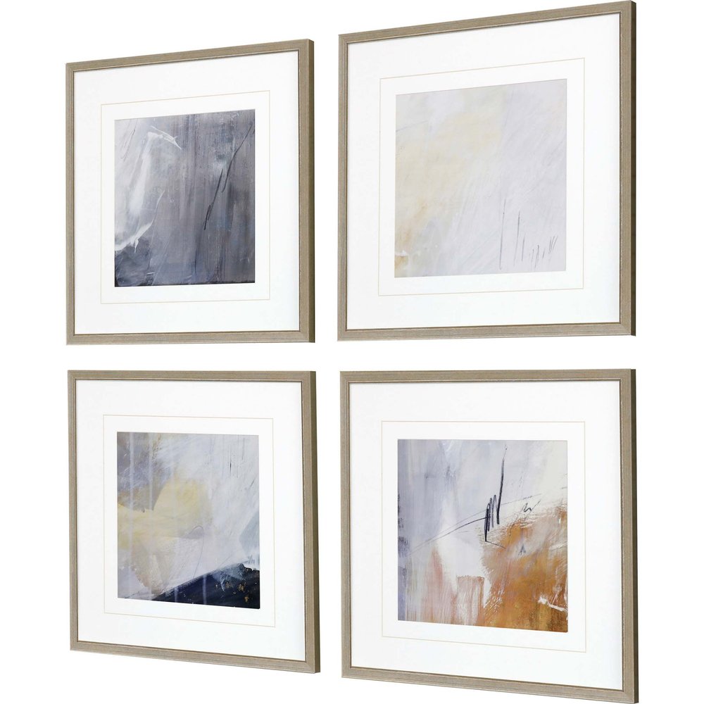 Set Of Four Nightscape I Gold Framed Print Wall Art