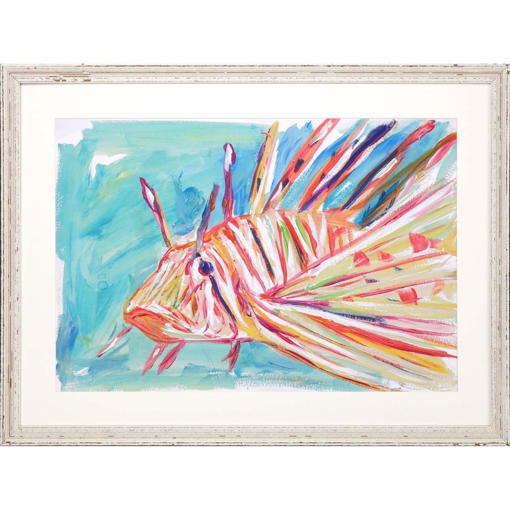 Colorful Fish Framed Art White Picture Frame Print Wall Art HomeRoots