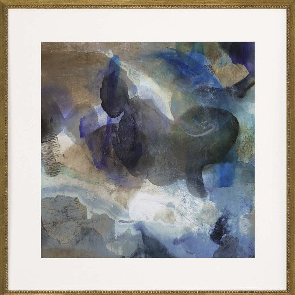 Set Of Four Pebbles Gold Framed Print Wall Art