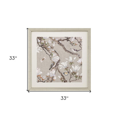 Magnolia Blossom Framed Art Gold Picture Frame Print Wall Art HomeRoots
