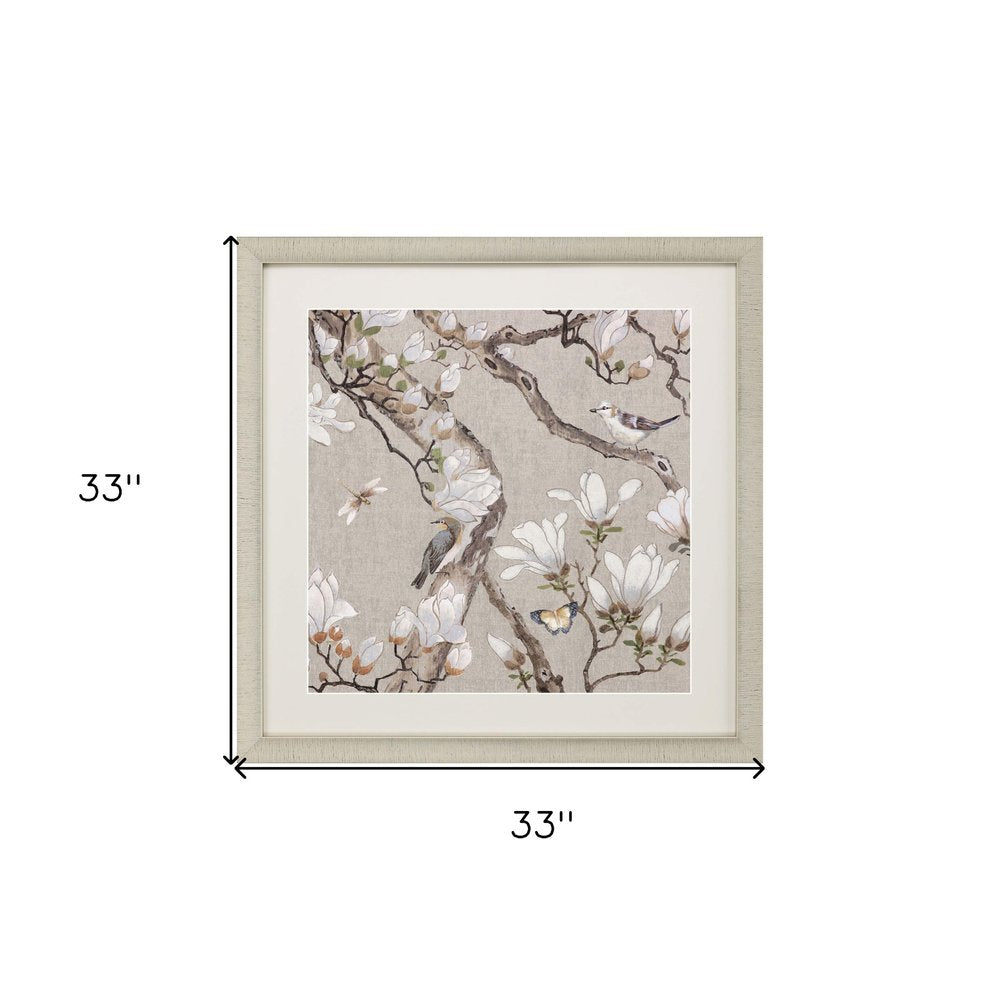 Magnolia Blossom Framed Art Gold Picture Frame Print Wall Art HomeRoots