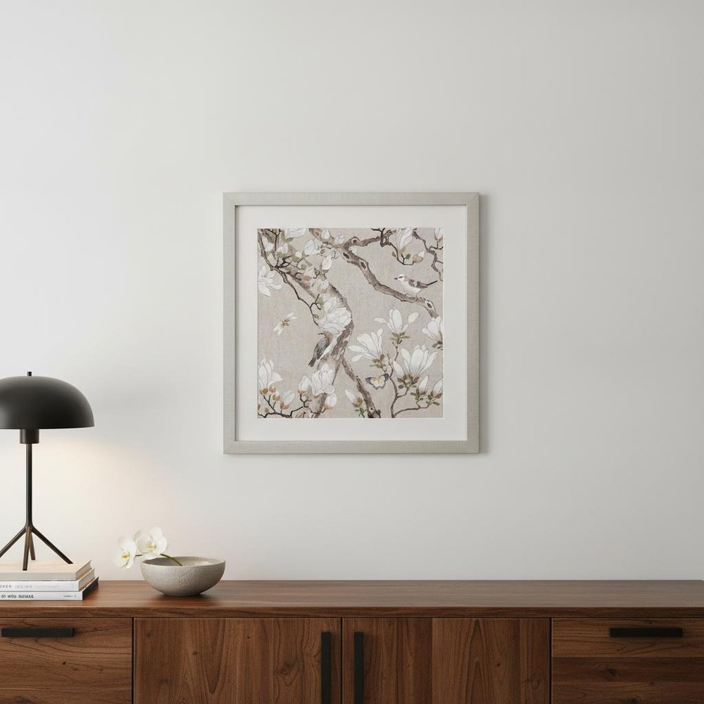 Magnolia Blossom Framed Art Gold Picture Frame Print Wall Art