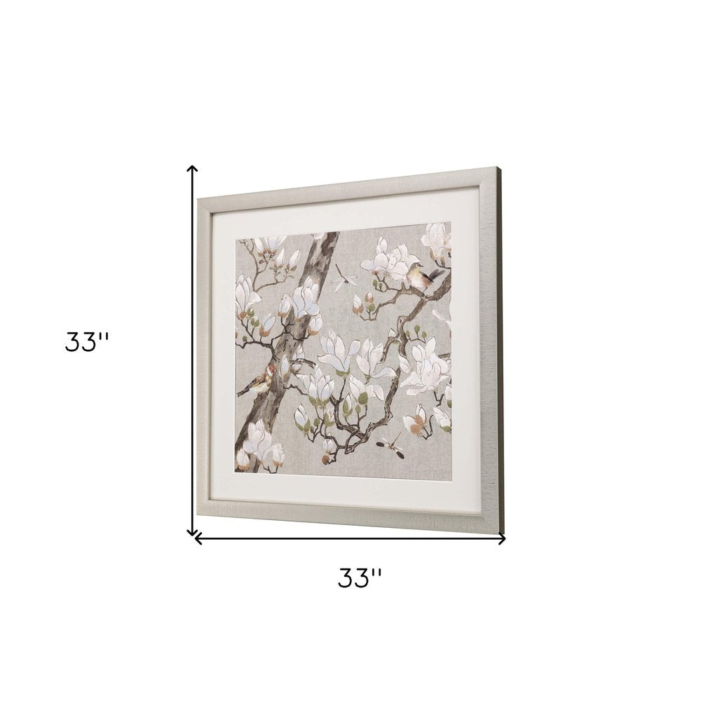 Magnolia Bloom Framed Art Gold Picture Frame Print Wall Art HomeRoots