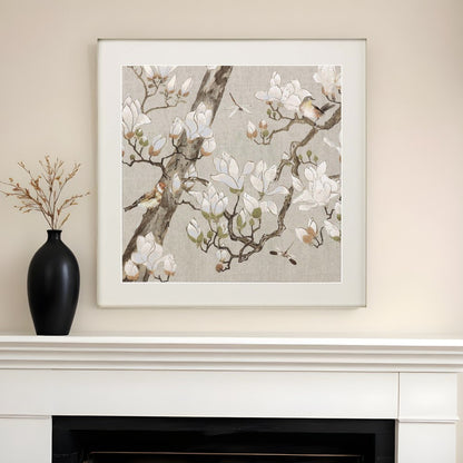 Magnolia Bloom Framed Art Gold Picture Frame Print Wall Art HomeRoots