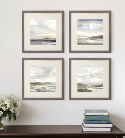Set Of Four Watercolor Ocean Landscapes Framed Print Wall Art HomeRoots