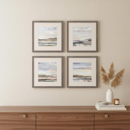 Set Of Four Tirwedd II Silver Framed Print Wall Art