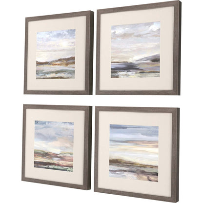Set Of Four Tirwedd II Silver Framed Print Wall Art