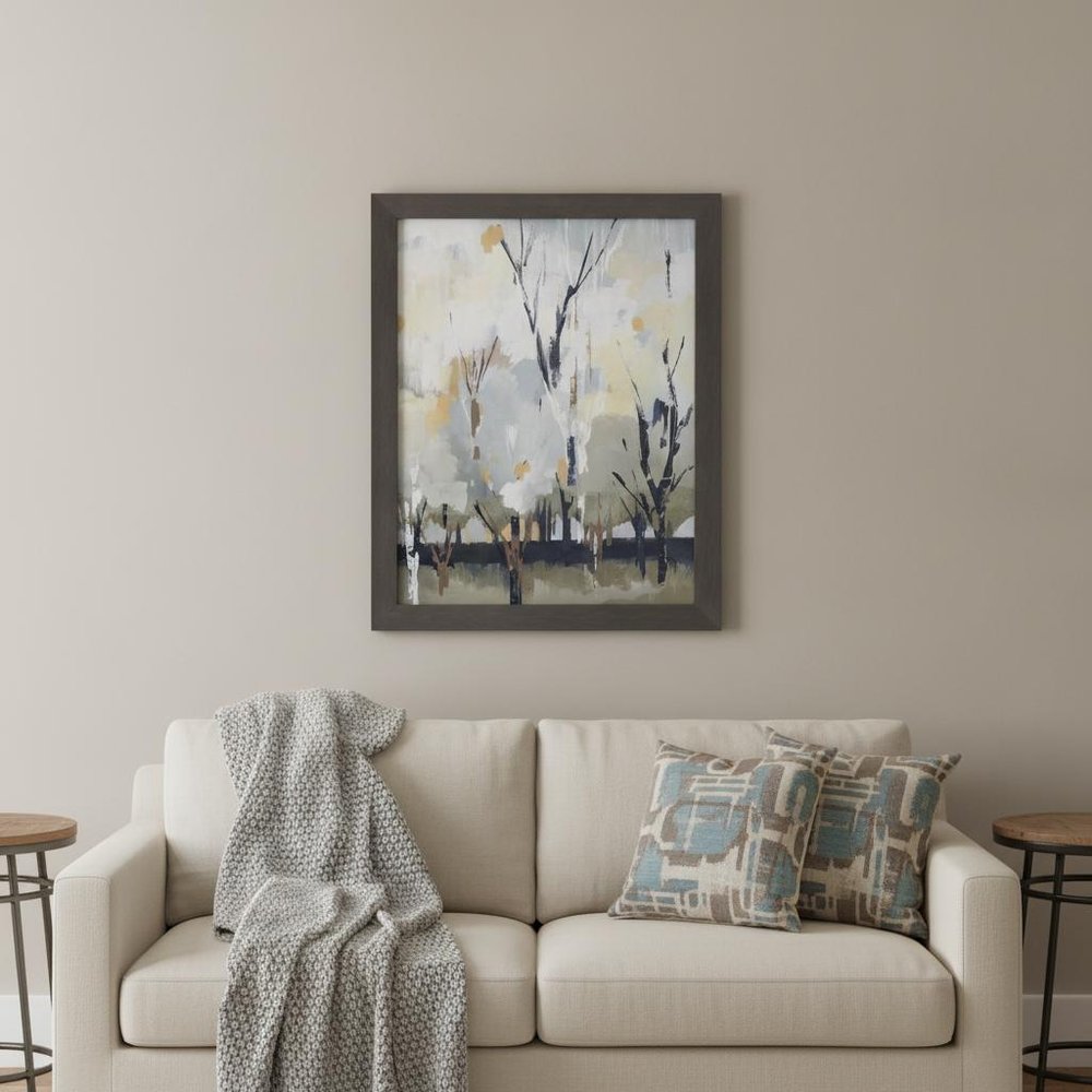 Silversong Birch I Brown Framed Print Wall Art